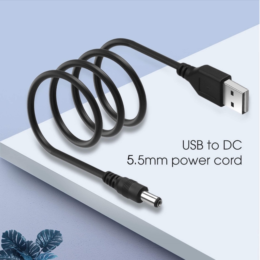KEBETEME Cổng USB Bộ Chuyển Đổi Dây Cáp Nguồn USB Sang Giắc Cắm DC 5.5X2.1Mm 5V 2A Sạc Jack Cắm-198-123BOXVN