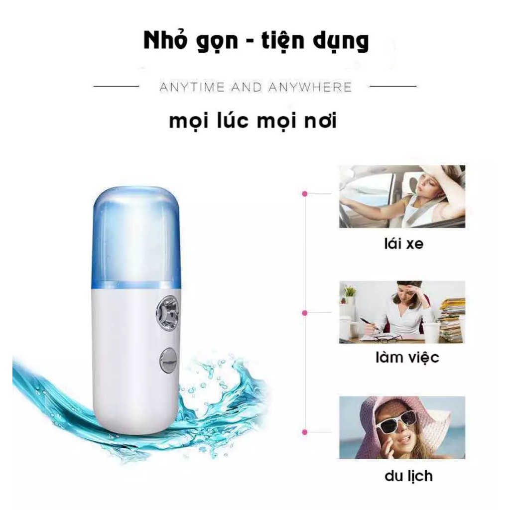 Máy xịt khoáng phun sương tạo ẩm Nano mini cầm tay chăm sóc da