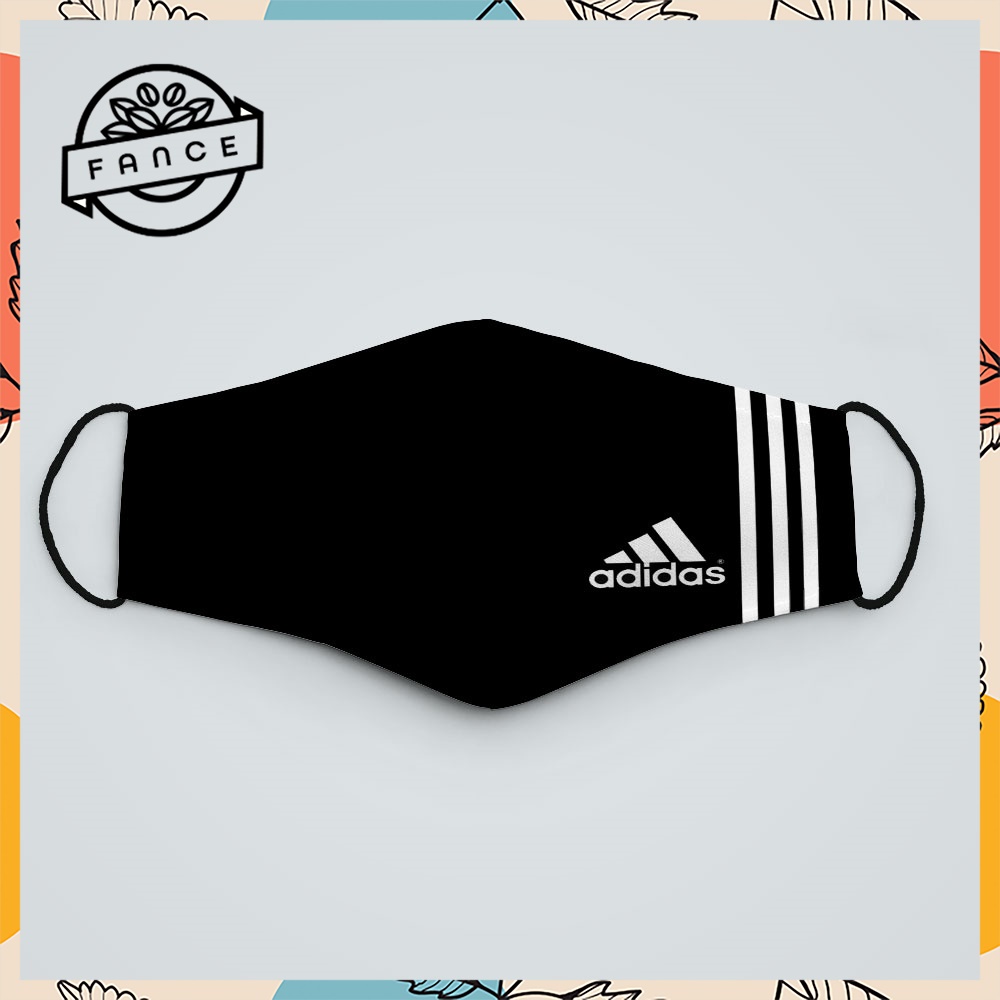 Khẩu Trang Vải In Hình Adidas_106 FANCE Vải Poly Cotton 100%, Ngăn Bụi Mịn, Kháng Khuẩn, 2021 Bảo Vệ Toàn Diện