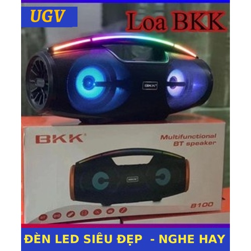 Loa Karaoke Bluetooth 5.0 BKK100 Kèm Micro Có Dây Đén Led Nghe Hay