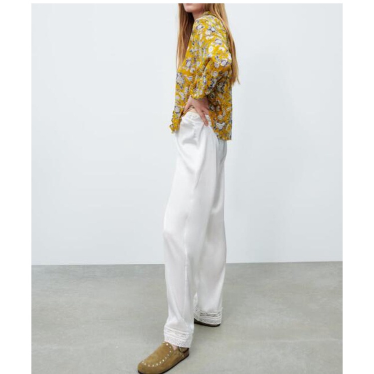 Zara Áo Sơ Mi Dáng Rộng In Hoa Thời Trang Mùa Xuân 8351238Áo blouse
