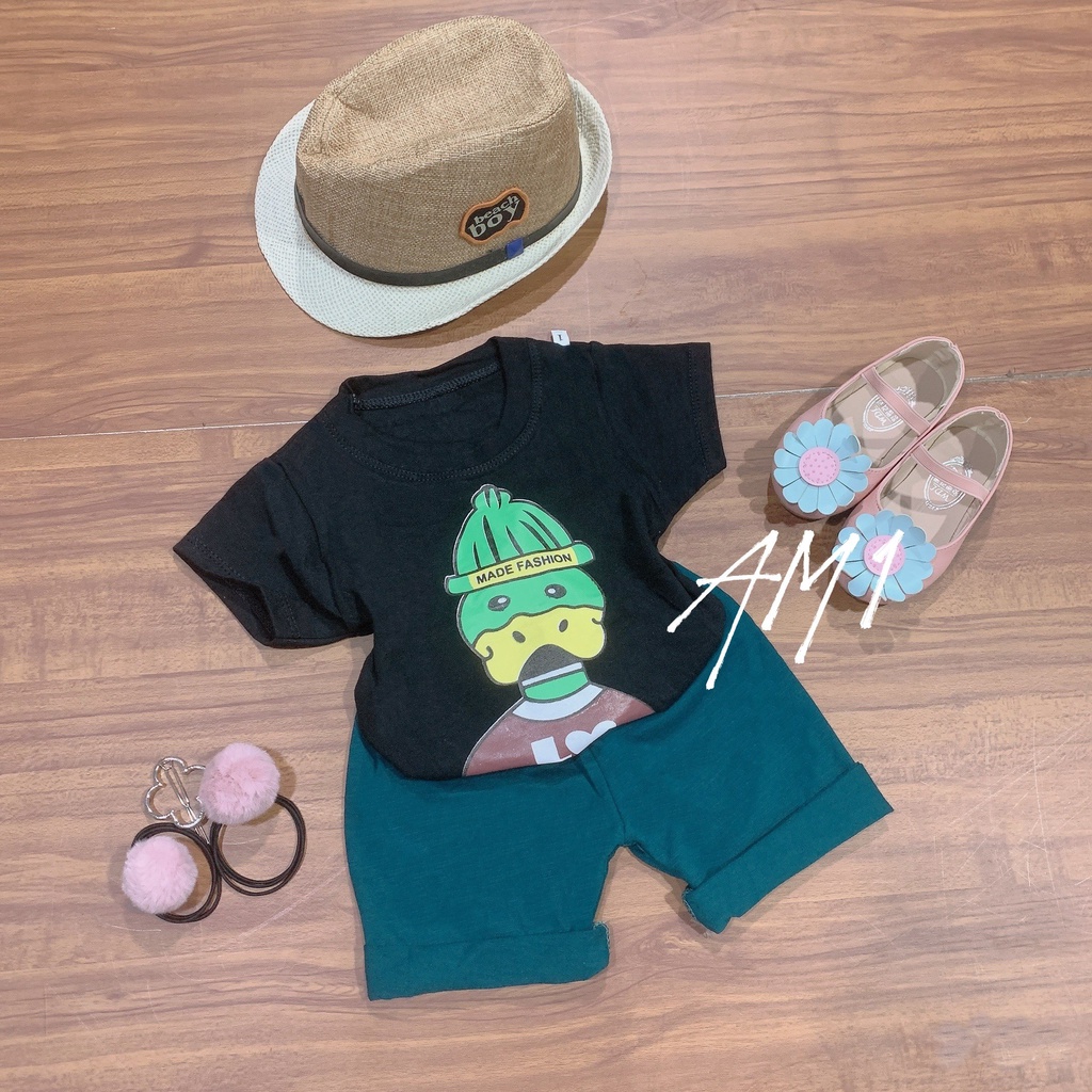 Đồ bộ bé gái vịt xanh AM887 - bộ quần áo trẻ em cộc tay AM900