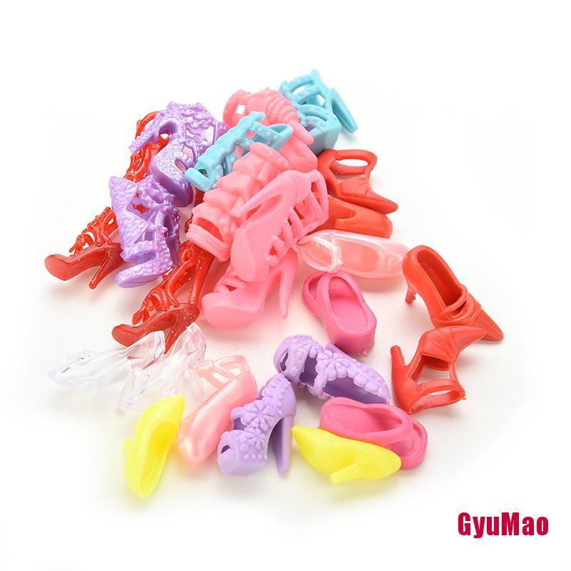 Set 12 Đôi Giày Nhiều Màu Sắc Dễ Thương Cho Búp Bê Barbie