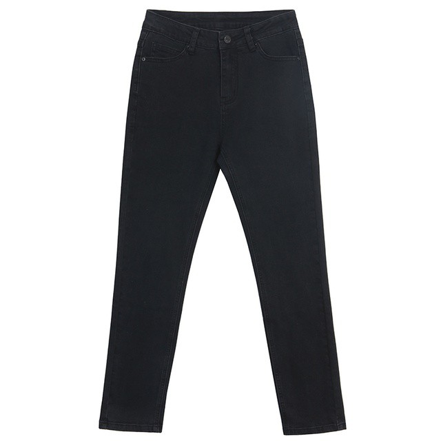Quần jean nữ skinny màu đen cơ bản co giãn cao cấp . ,