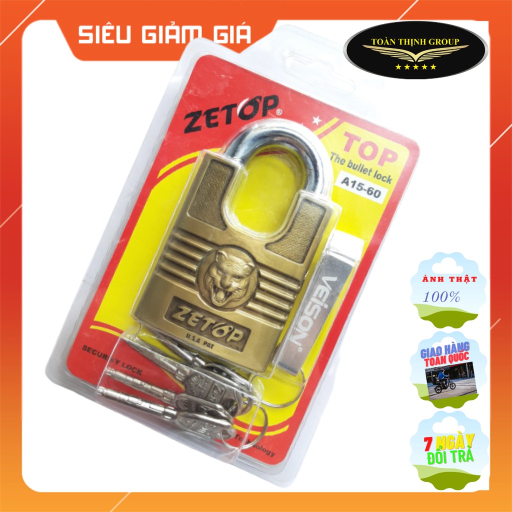 [Ảnh Thật] Ổ khóa chống cắt chống trộm zetop - 4 chìa (Loại tốt) chính hãng, chất liệu hợp kim bền bỉ A15-60