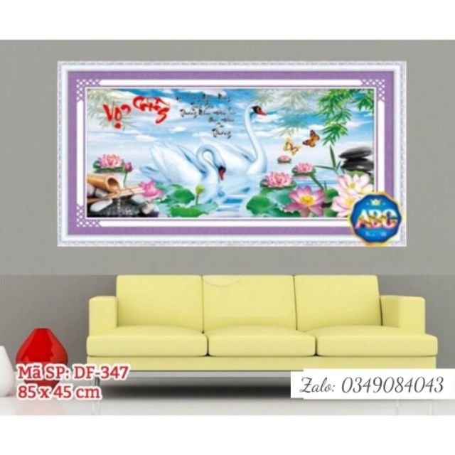 Tranh đính đá Vợ Chồng DF347-85x45cm (chưa đính)