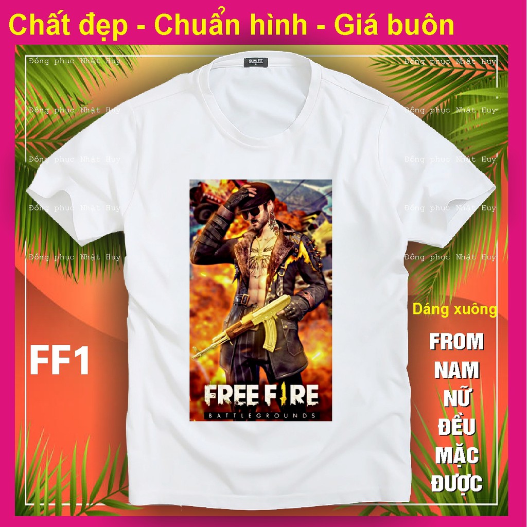 áo thun game free fire FF1,phông bao đổi trả,chất đẹp