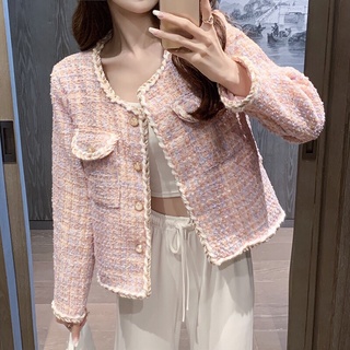 Áo khoác dạ tweed nữ, áo tweed khoác ngoài hàng quảng châu có video ảnh thật