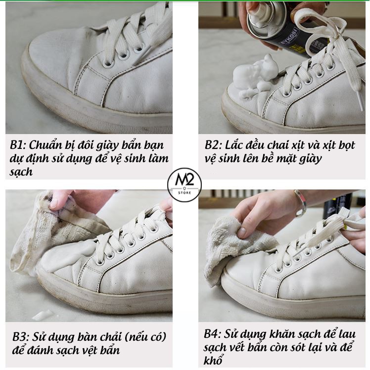 Chai xịt vệ sinh giày tạo bọt sneaker, làm sạch giày Eykosi cao cấp VSG20