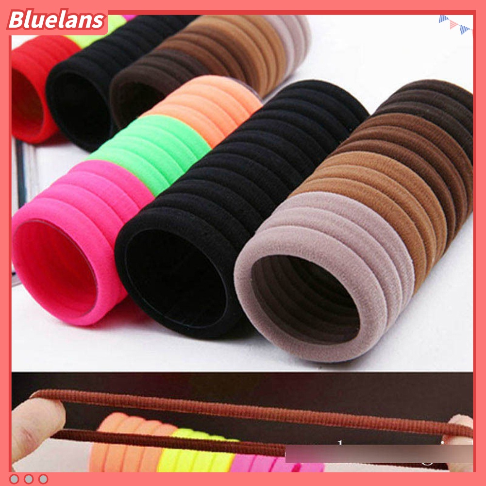 Set 50 Dây Buộc Tóc Co Giãn Nhiều Màu Sắc Thời Trang Cho Nữ