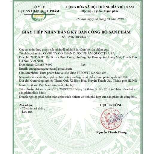 Fefovit Nano Bổ Sung Sắt, Tăng Cường Lưu Thông Máu Cho Phụ Nữ Mang Thai Hộp 100 viên