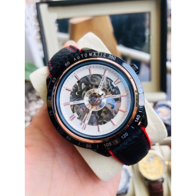 Đồng hồ cơ nam dây da cao cấp Tevise T868 full box, mặt kính sapphire chống xước, chống nước, bảo hành 03 năm
