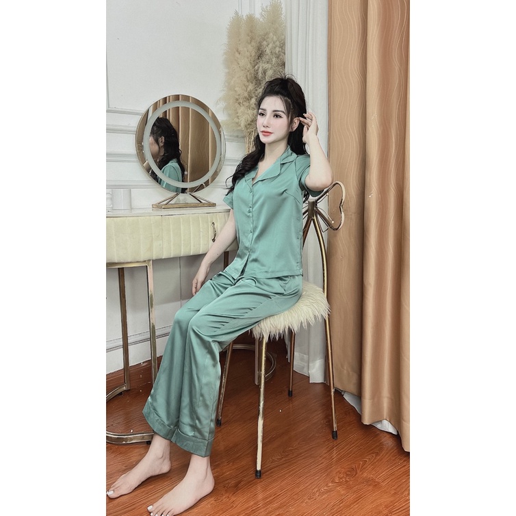 Pijama lụa, bộ đồ mặc nhà, chất liệu lụa latin mềm mịn. Hàng Thiết Kế bao đẹp