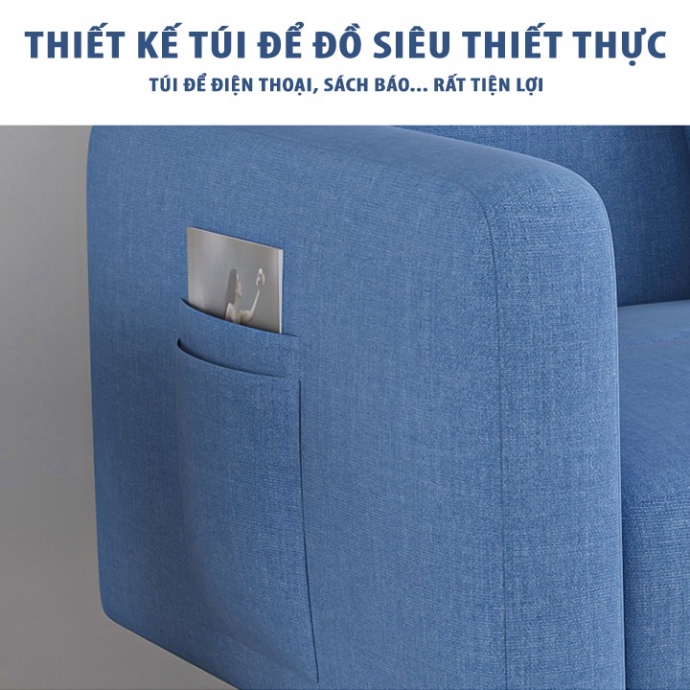 Sofa Bed xuất khẩu bọc vải lanh mịn gường đa năng nghỉ trưa văn phòng, ghế sofa giường thông m