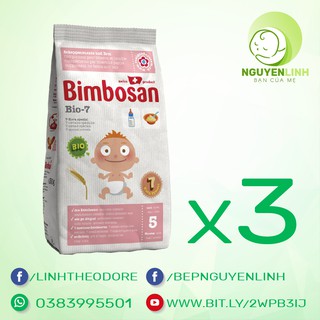Bột Bimbosan Bio 7 ăn dặm hữu cơ túi 300g (combo 3 túi)