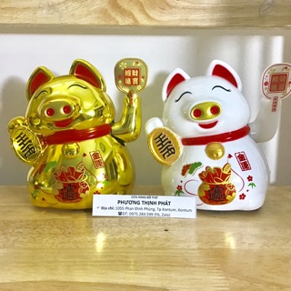 Heo Phong Thuỷ Tài Lộc Vẫy Tay Kèm Pin