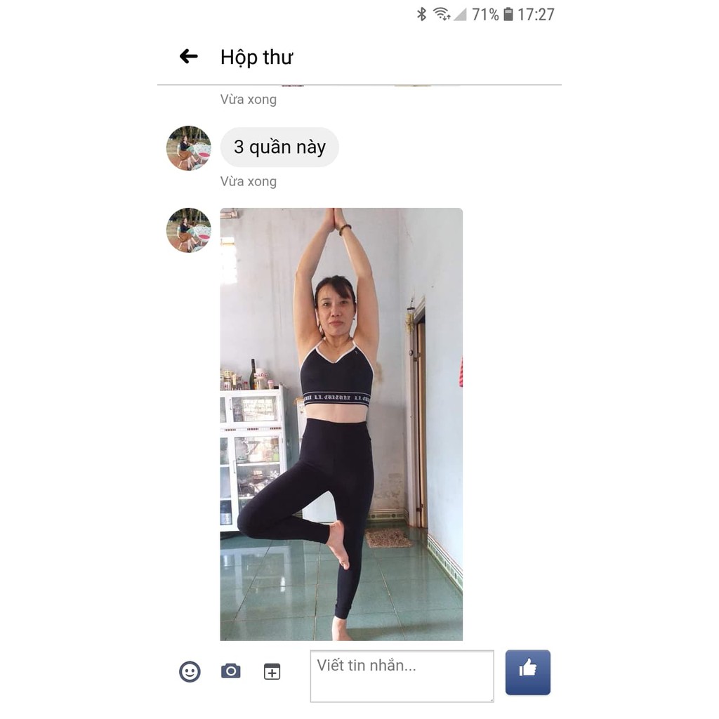 Quần legging dáng dài (mầu đen) co giãn 4 chiều cho sz từ 40 - 60kg | BigBuy360 - bigbuy360.vn