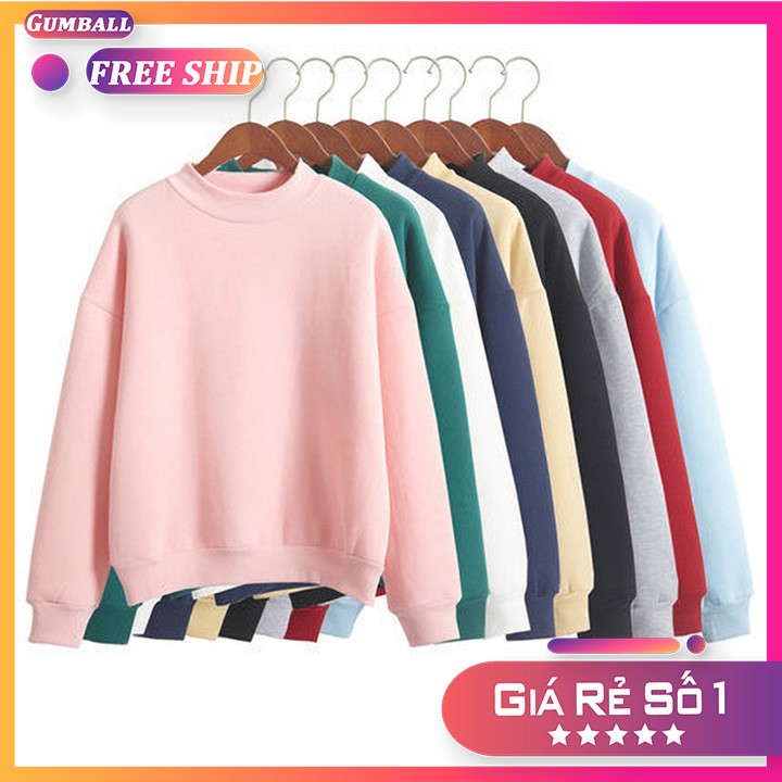 Áo nỉ nam nữ form rộng [FREESHIP] áo sweater form rộng nam nữ trơn, chất vài mềm dày dặn, lót lông ấm bên trong | BigBuy360 - bigbuy360.vn