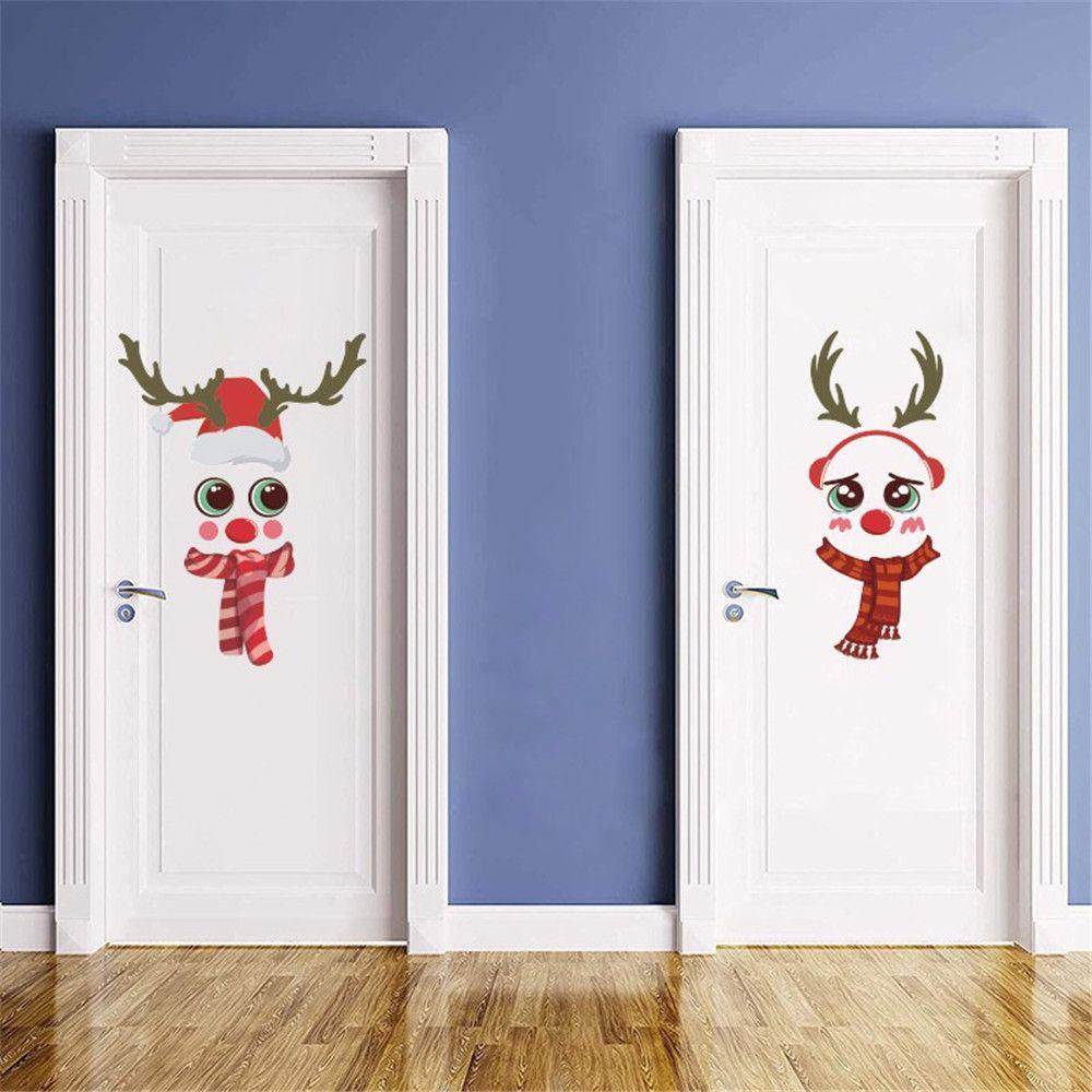 Miếng Dán Cửa Sổ Trang Trí Hình Người Tuyết DIY