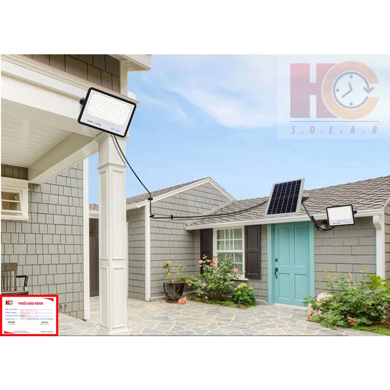 Đèn pha năng lượng mặt trời HC SOLAR LINGHT 300W – Chống chói mắt, Vỏ nhôm, Đèn Led,Tấm pin NLMT rời, Ánh sáng trắng