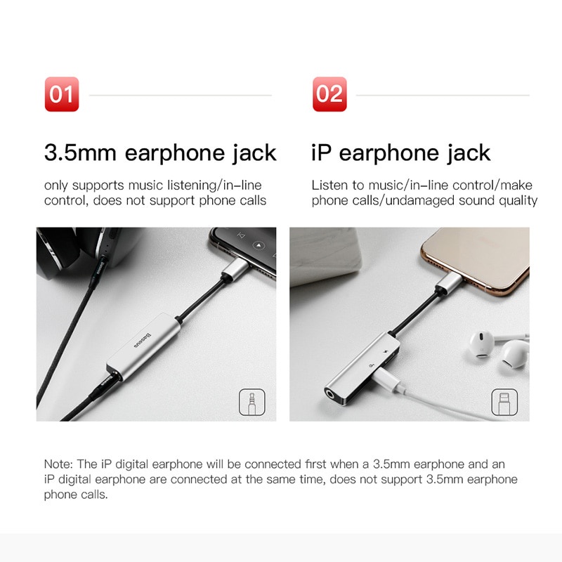 Đầu Cắm Sạc Nhanh Baseus 3.5mm 3 Trong 1 Cho iPhone L52