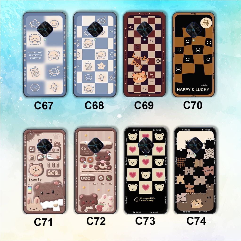 Ốp lưng Vivo S1 / S1 Pro in họa tiết caro, mẫu gấu cực đáng yêu / ốp gấu cute giá rẻ siêu bền