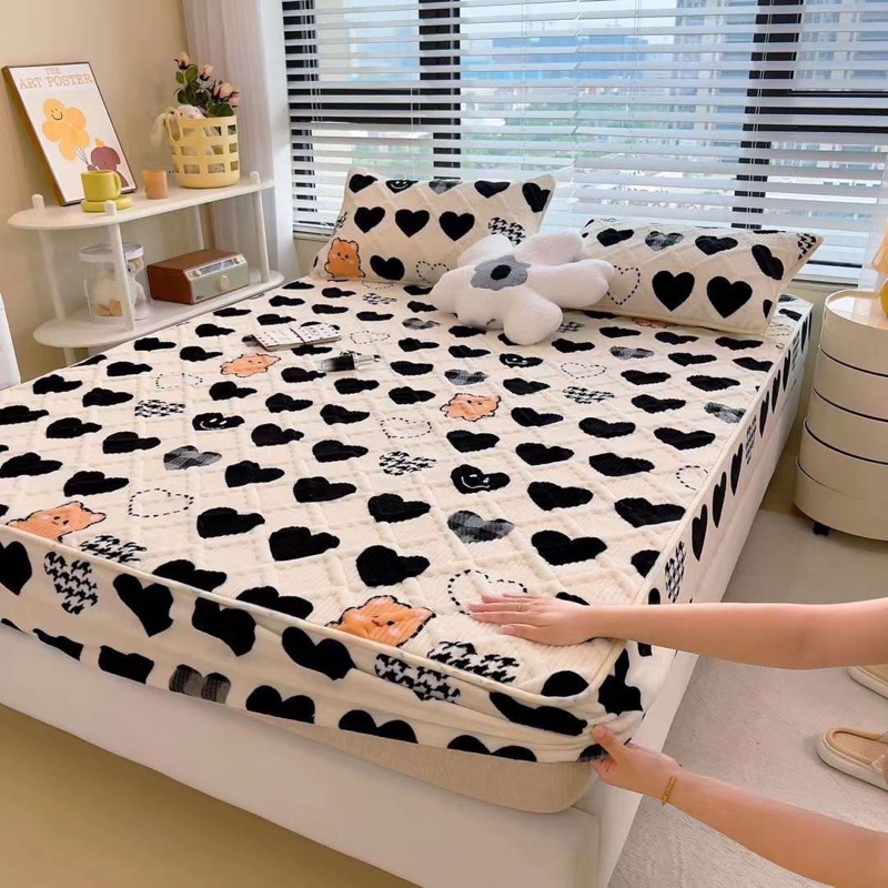 Ga gối nỉ trần bông dày dặn mẫu mới 2022,ga gối trả giường ấm áp sang trọng và dày dặn