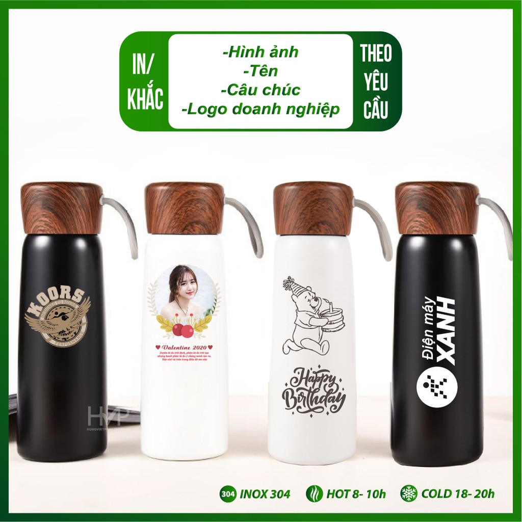 -Bình giữ nhiệt HVP 011 in/khắc hình ảnh, tên, câu chúc theo yêu cầu-Bình giữ nhiệt inox 304_ 500ml