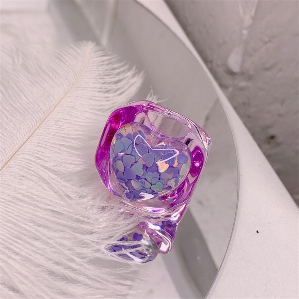 ☆☆☆1 Nhẫn Hình Học Trong Suốt Đính Kim Sa Thời Trang Cho Nữ