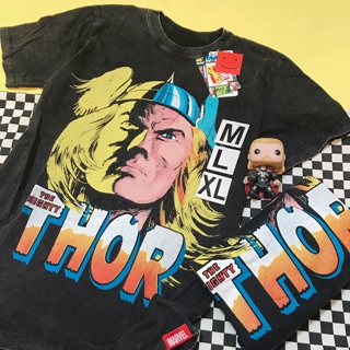 THOR MARVEL COMIC Full Face áo thun màu đen