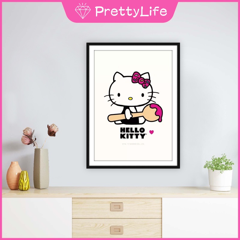 Tranh Đính Đá 5D Tự Làm Hình Hello Kitty 30x40cm Trang Trí Nhà Cửa