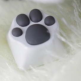 Nút Bàn Phím Cơ Bằng Cao Su Silicone Trong Suốt Hình Bàn Chân Mèo