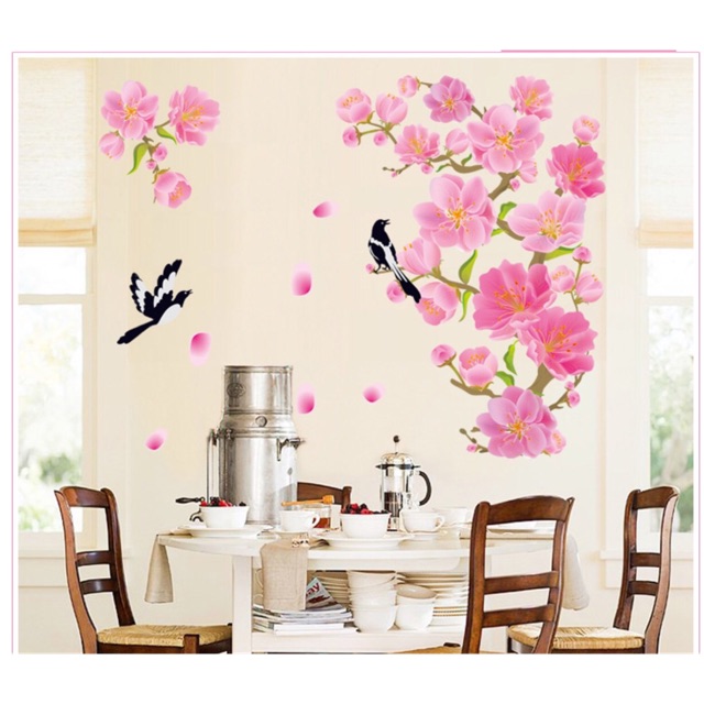 Decal dán tường mẫu cành đào mẫu 2