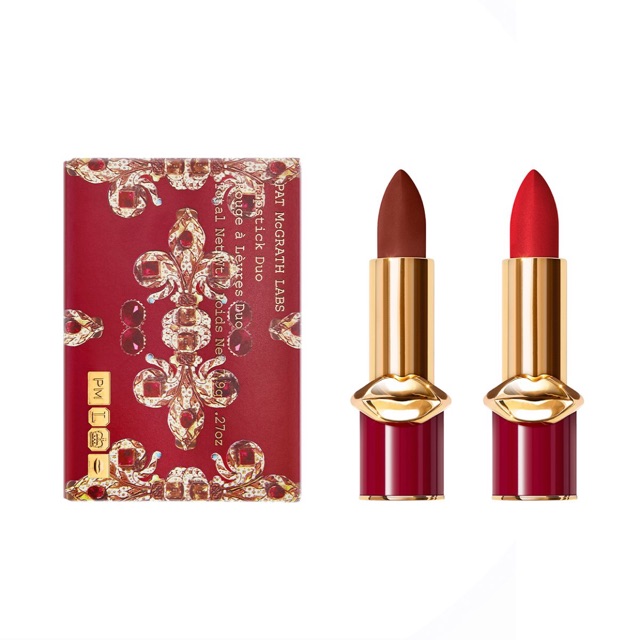 Set 2 Son Pat McGrath Labs MatteTrance Lipstick Duo – Ruby (gồm 2 màu Elson và Omi FULLSIZE)