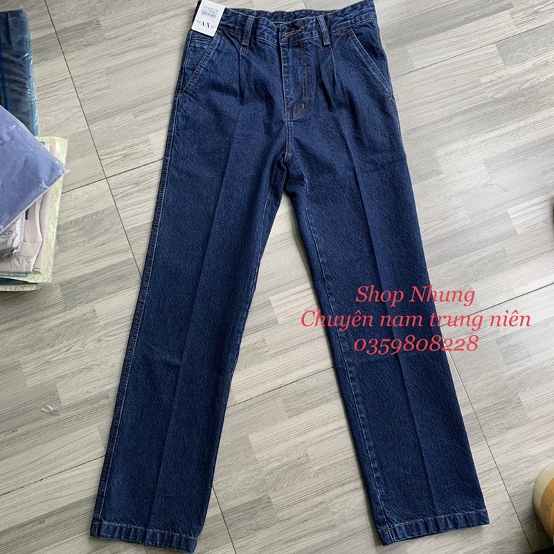 Quần bò túi chéo nam trung niên chất bò dày dặn co gĩan hàng cao cấp