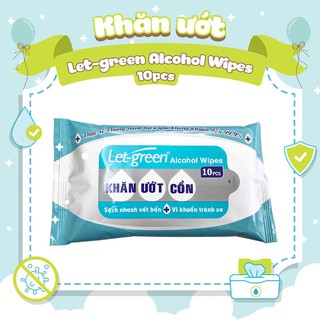 Khăn ướt cồn - Let Green (1 bịch 10 tờ)