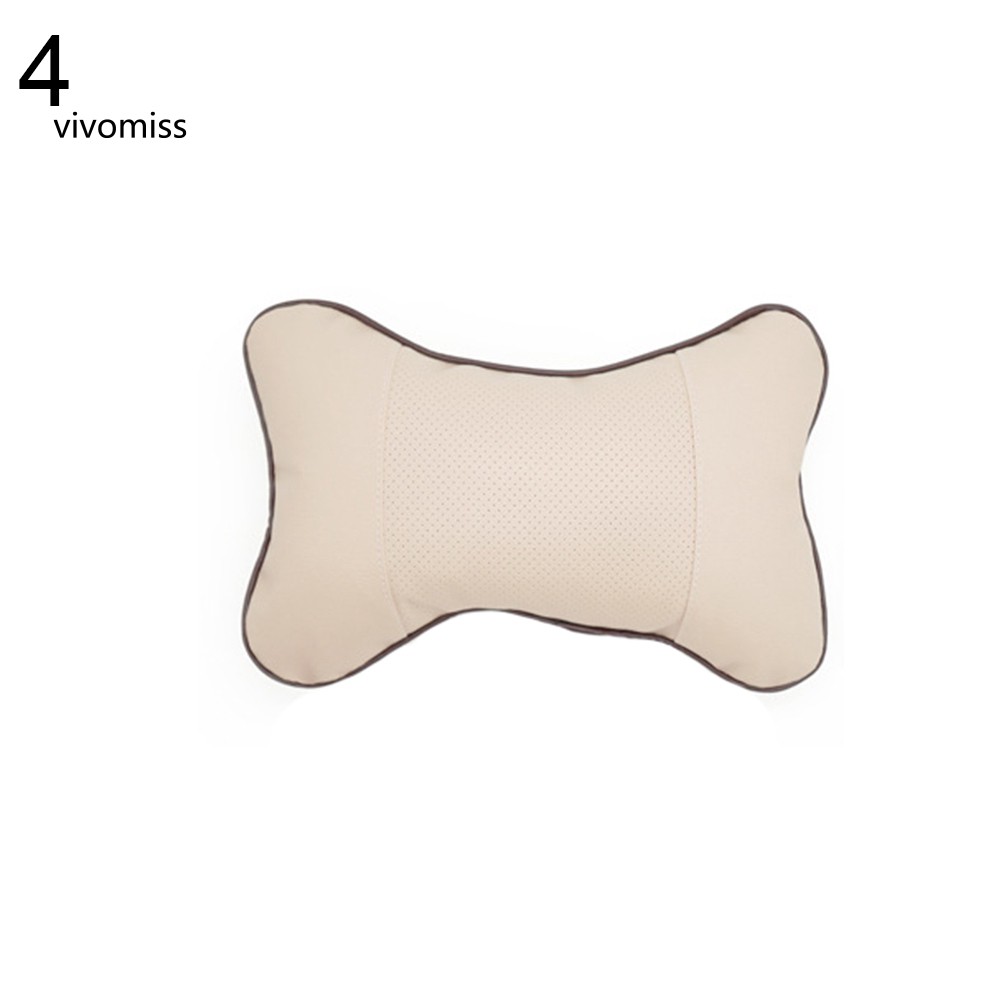 VVMS♥Universal Neck Pillow Case Headrest Seat Cushion Solid Color Bone Car Accessory