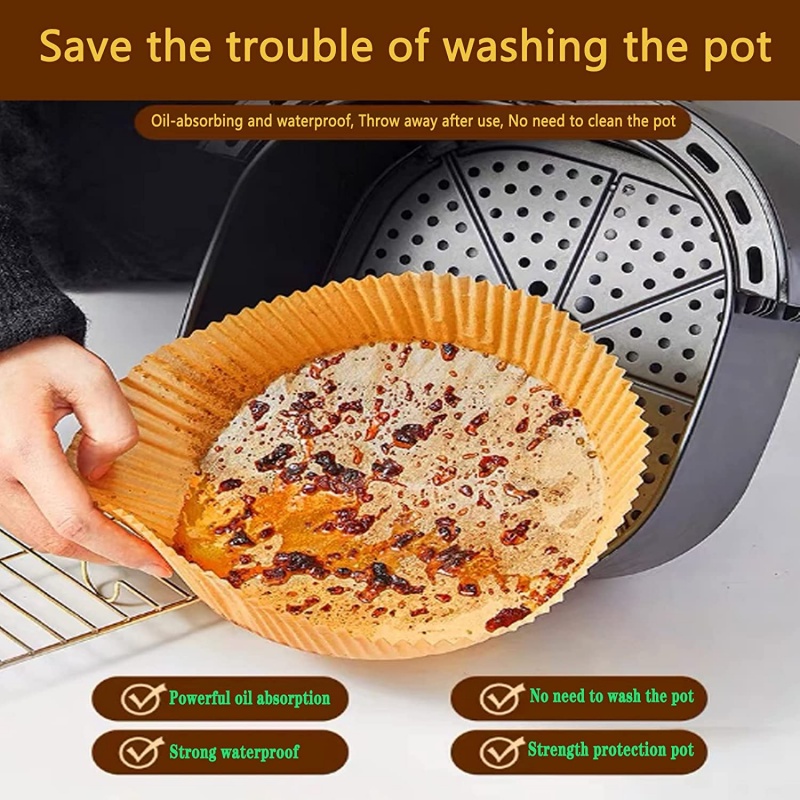 Set 50 Giấy Lót Thấm Dầu Chuyên Dụng Cho Nồi Chiên Không Dầu