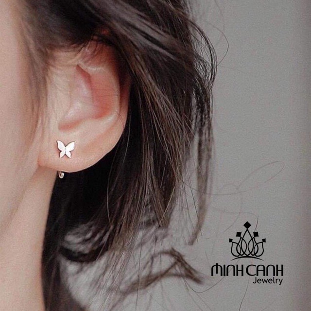 Bông Tai Bạc Nữ Dạng Kẹp Hình Bướm - Minh Canh Jewelry