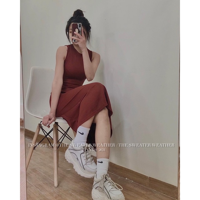[Mã FAMARAL1 giảm 10K đơn 50K] (Ảnh thật) Váy ba lỗ thun trơn xoè A basic the.sweaterweather TSW | BigBuy360 - bigbuy360.vn