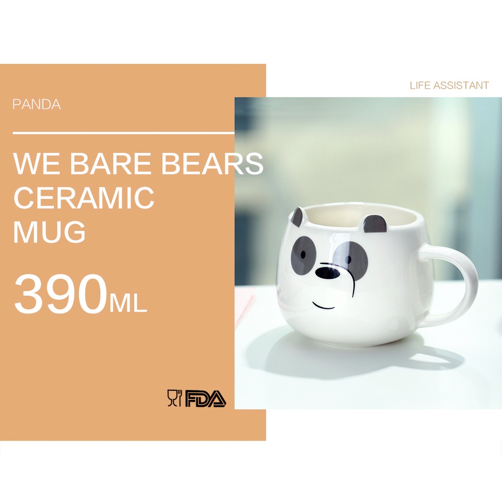 Ly sứ Panda We Bare Bears X Miniso dễ thương văn phòng 390ml