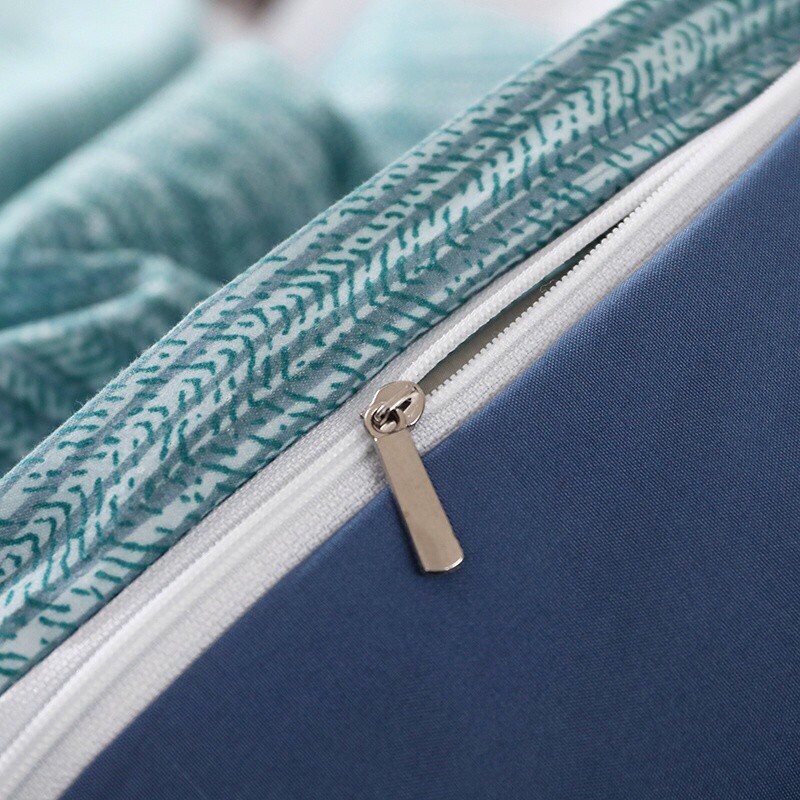 Bộ 4 Món Chăn Ga Gối Cotton TiCi Xước Cao Cấp Màu XANH BIỂN NHẠT rất sang trọng trungvbhp_shopalot2