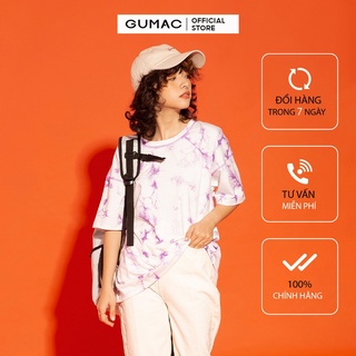 Áo thun nữ loang màu GUMAC đủ màu đủ size, thiết kế basic, ATA12124