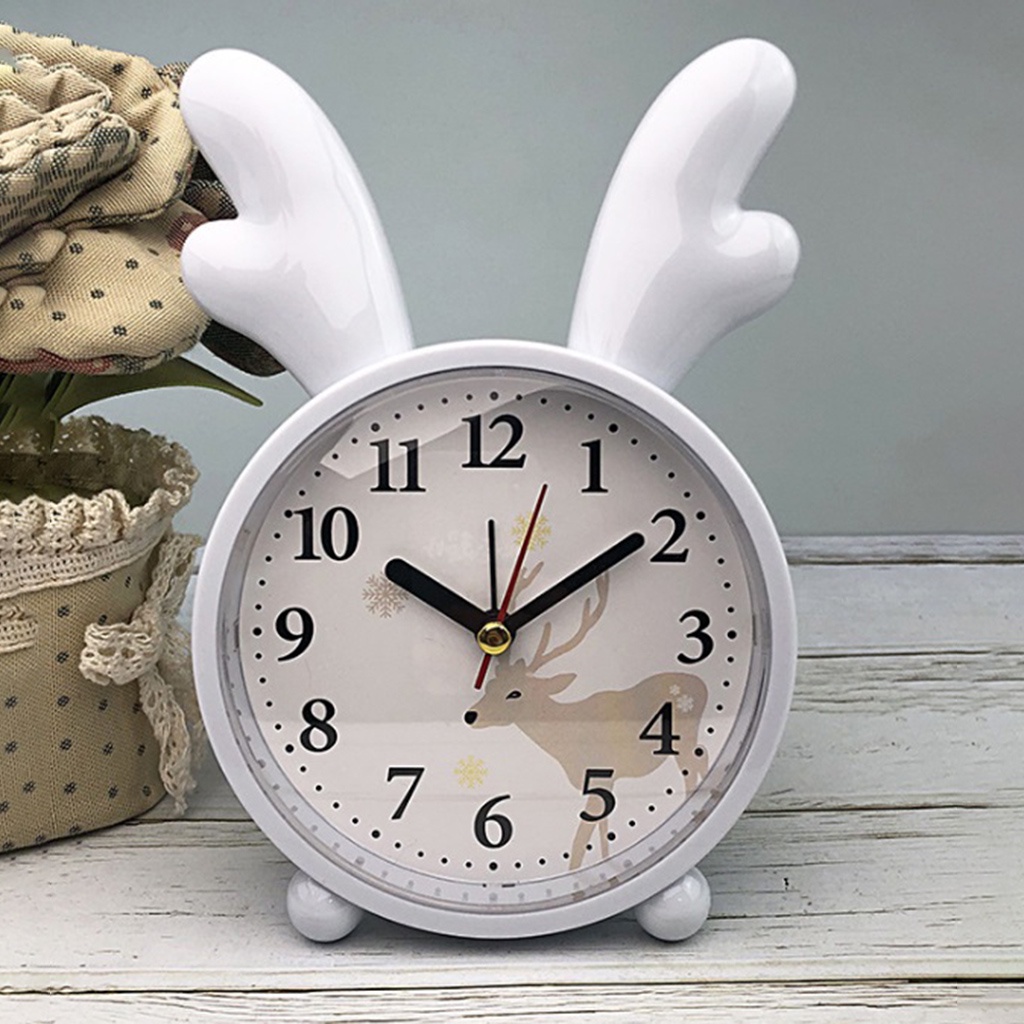 Đồng Hồ Báo Thức Hình Thỏ / Hươu / Nai Dễ Thương Phong Cách Bắc Âu Trang Trí Phòng Ngủ