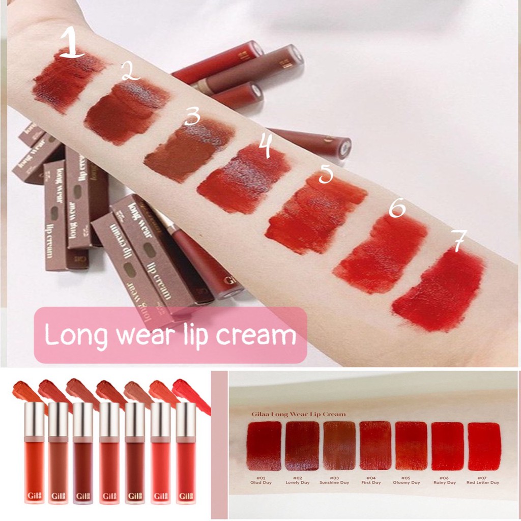 (Có mã giảm) Son kem lì #Gilaa 𝐋𝐨𝐧𝐠 𝐖𝐞𝐚𝐫 𝐋𝐢𝐩 𝐂𝐫𝐞𝐚𝐦 & Plumping Lip Serum