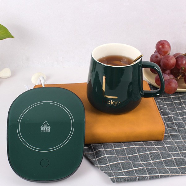 [FREE SHIP - Quà Tặng] Cốc Hâm Nước Lucky, Cốc Giữ Nhiệt Đế Điện Cảm Ứng - Thìa Mạ Vàng - Tặng Túi Đựng