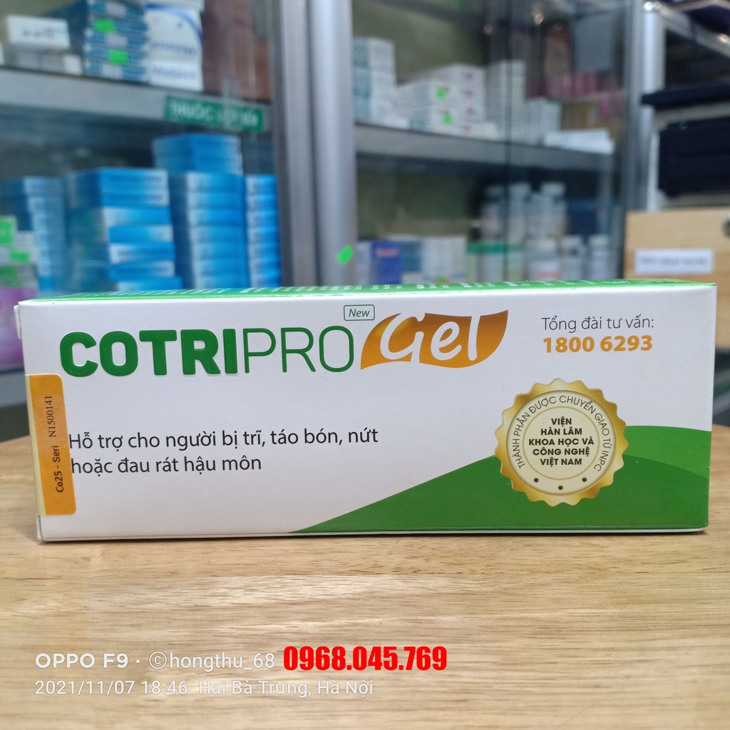 Cotripro Gel tuýp 25g - Giúp chấm dứt đau đớn, nóng rát, sưng viêm ở vùng hậu môn sau 3-5 ngày sử dụng