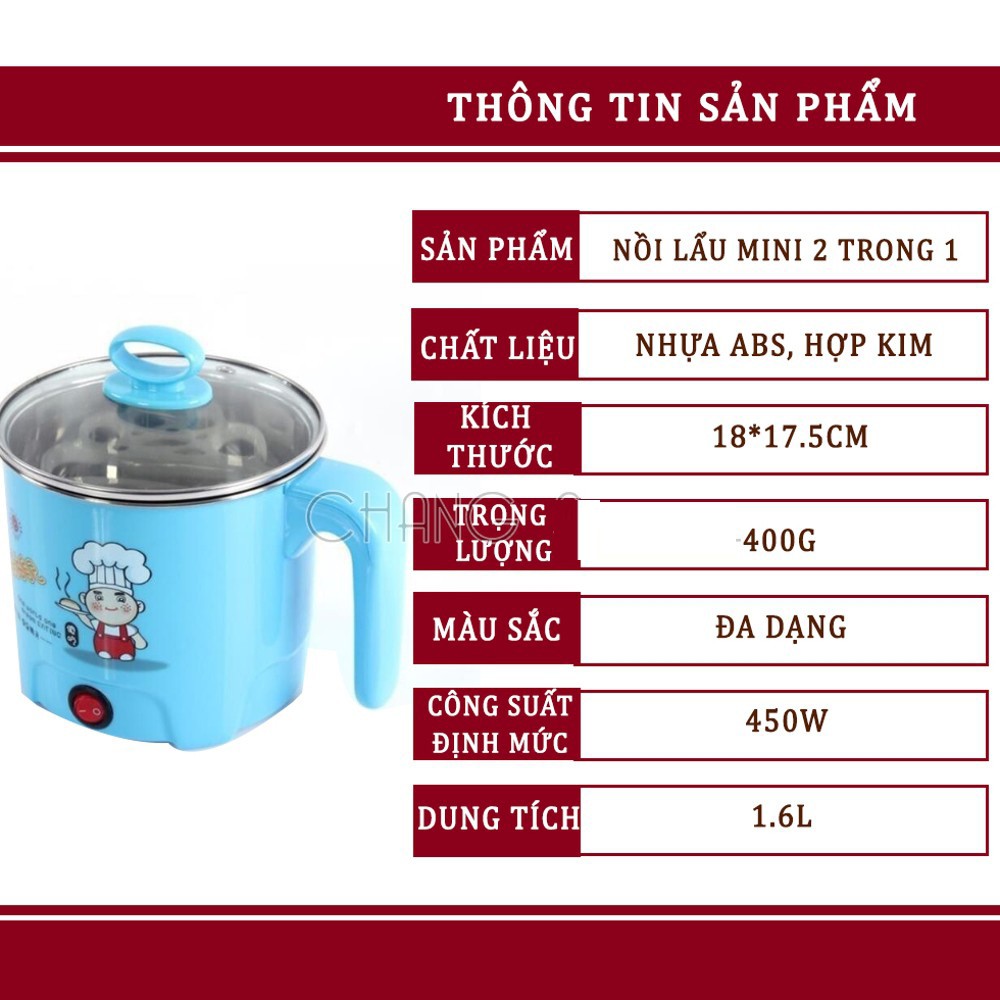 Nồi Lẩu Điện Mini Đa Năng 2 In 1 ( 18 Cm ) MS-99