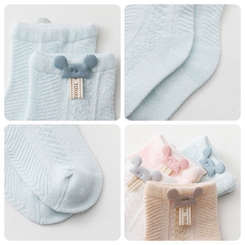 Tất Lưới MICKEY Cotton Mềm Mại Cho Bé Sơ Sinh Có Size Từ 0 Đến 3 Tuổi Babibu - TLGT