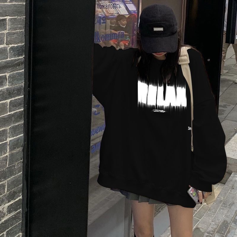 COZOK Áo sweater tay dài dáng rộng cá tính trẻ trung